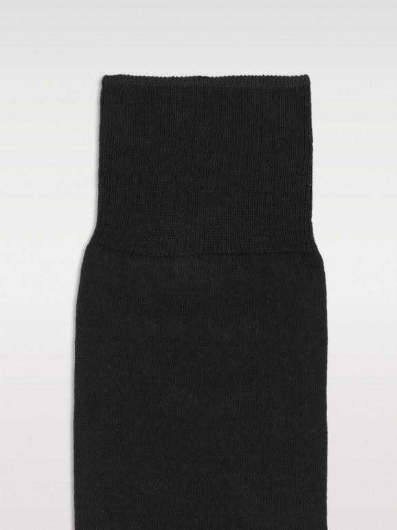calcetin largo liso algodon color negro vestir o sport remallado a