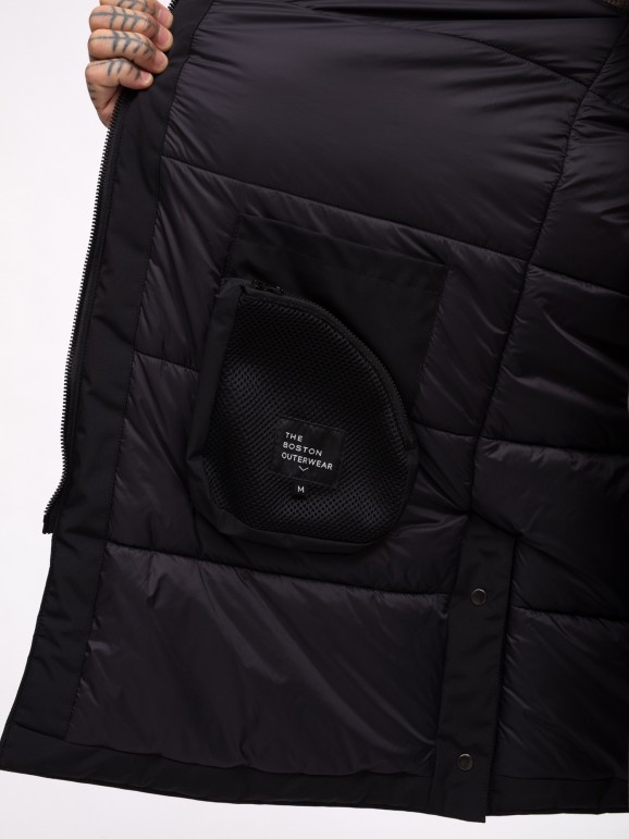 Trenca parka de hombre BLEND con cálido acolchado Kenthon negro