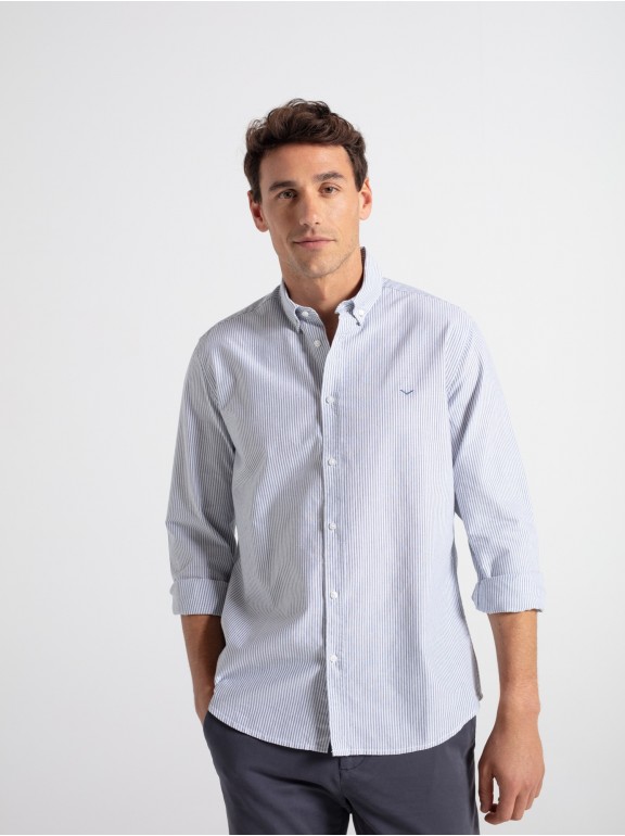 Camisa algodón regular rayas